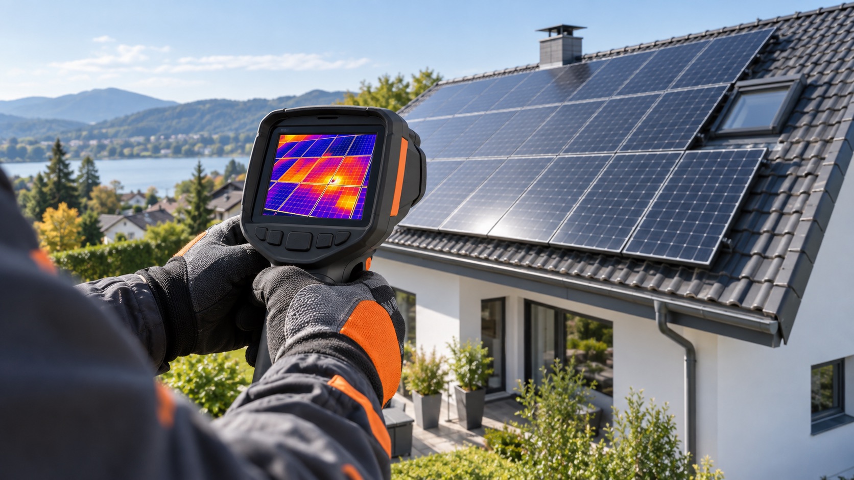 Fotovoltaické panely na střeše výrobní budovy